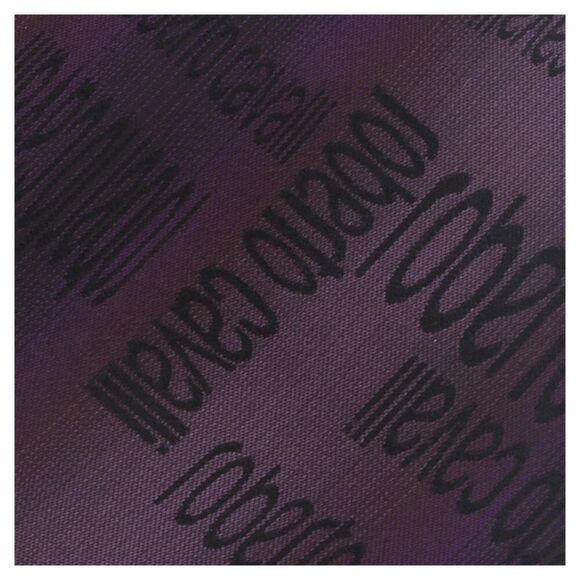 Roberto Cavalli ESZ022 D0253 Black/Violet Ikat Tie - Picture 2 of 4